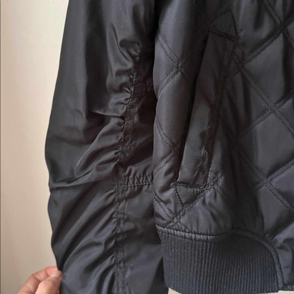 Nordstrom (Silence + Noise) Black Quilted Bomber Jacket - Picture 5 of 6